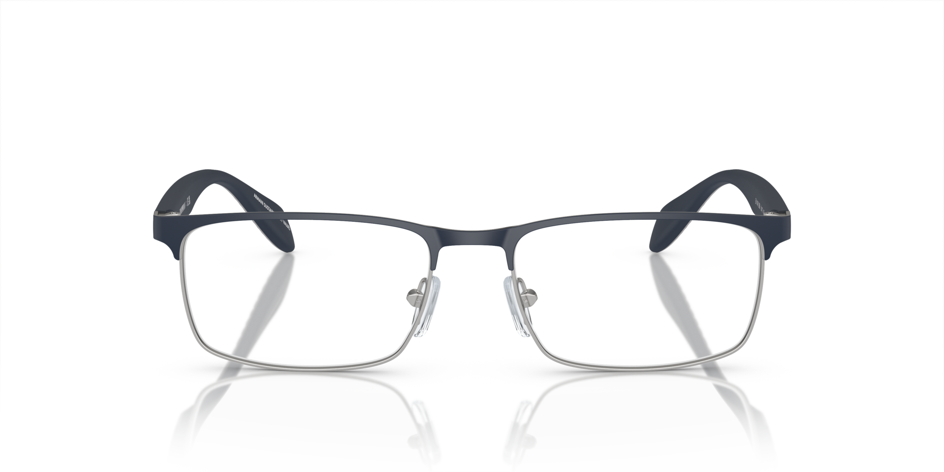 EA1149 Matte Silver & Blue MetalEyeglass Frames for Glasses Direct, Front View