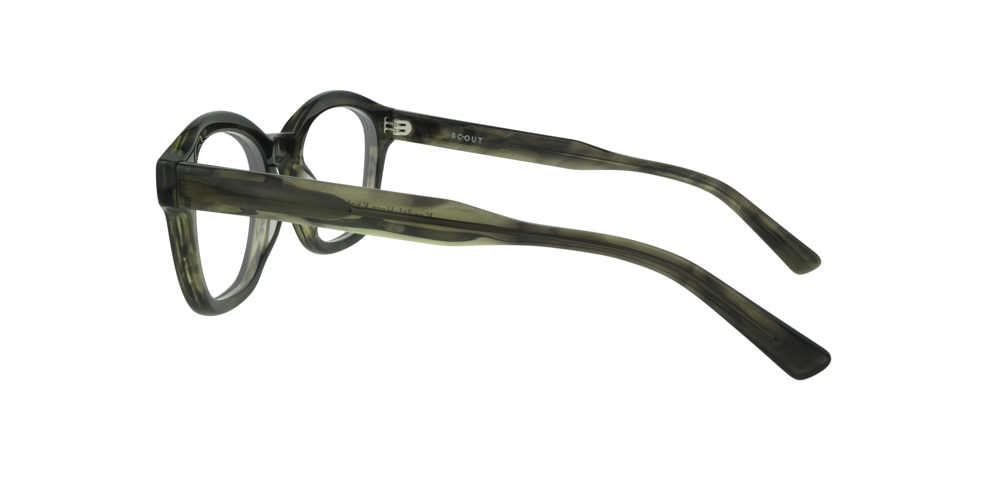 Kendal Horn Khaki Green AcetateEyeglass Frames for Glasses Direct, Side View