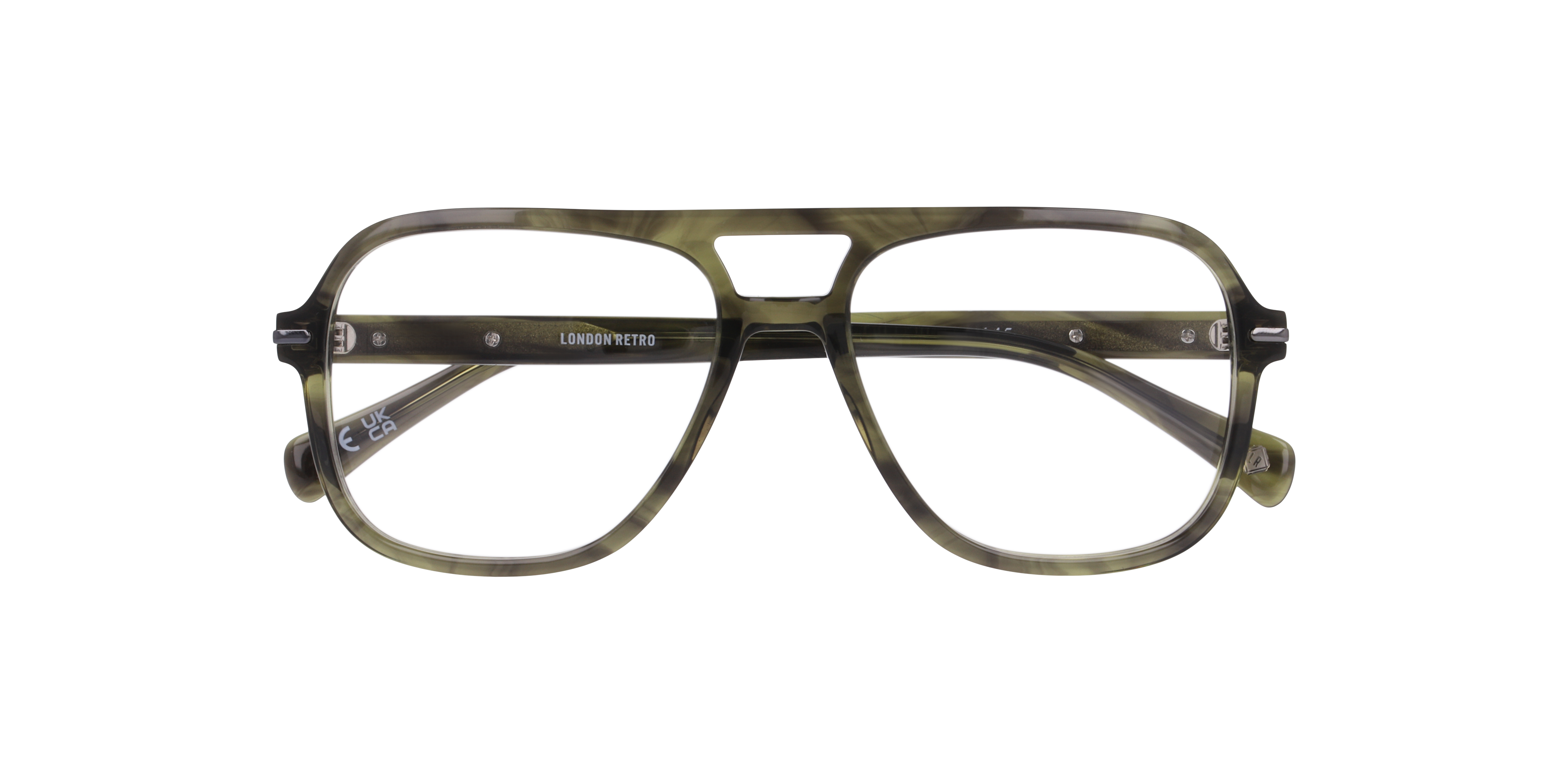 Manor Park Horn Green AcetateEyeglass Frames for Glasses Direct, Closed View