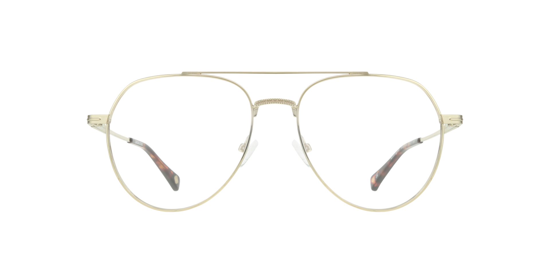 Kensington Shiny Gold MetalEyeglass Frames for Glasses Direct, Front View