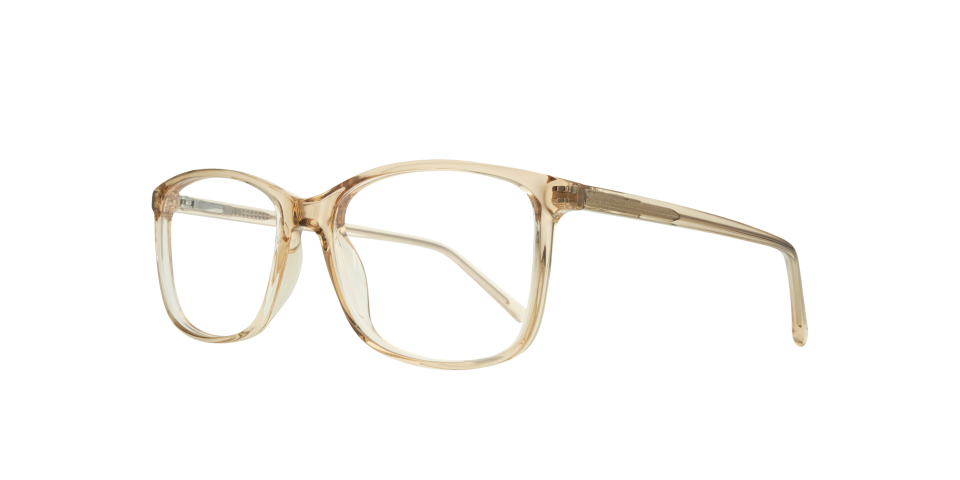 Jax Crystal Nude PlasticEyeglass Frames for Glasses Direct, Angle View