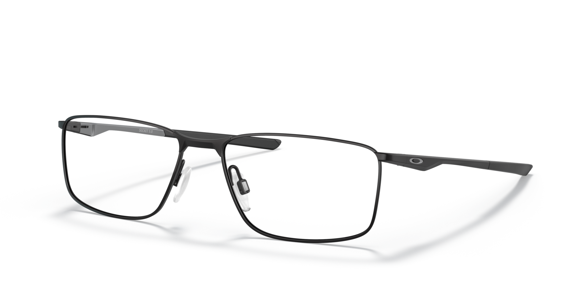 Socket 5.0 Satin Black MetalEyeglass Frames for Glasses Direct, Angle View