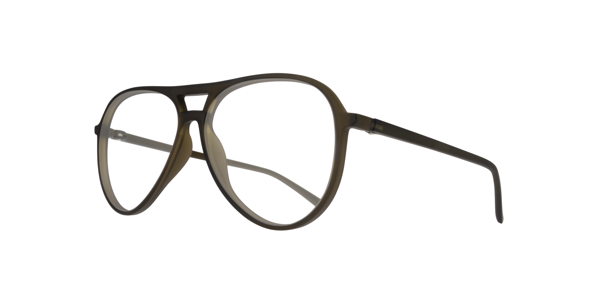 Harquin Matte Crystal Khaki PlasticSunglass Frames for Glasses Direct, Angle View