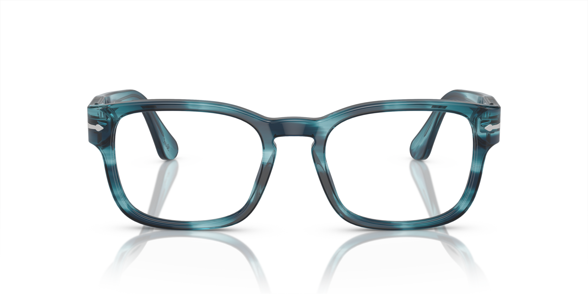PO3334V Striped Blue AcetateEyeglass Frames for Glasses Direct, Front View