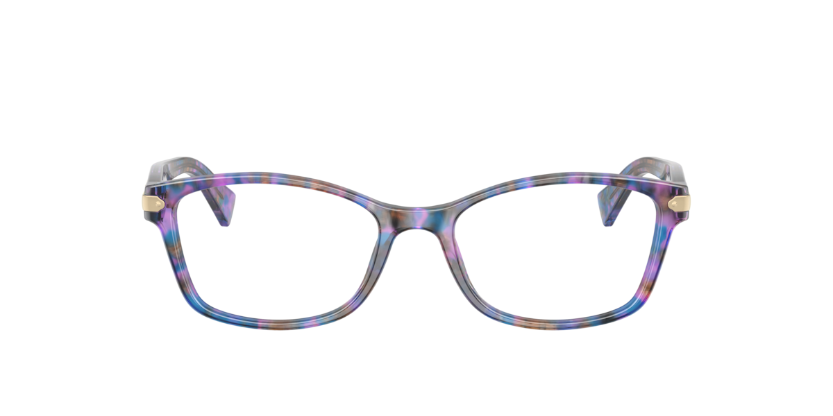 Coach Women's Purple Confetti Tortoise Rectangle Acetate Eyeglasses Online - Full Rim - Hc6065