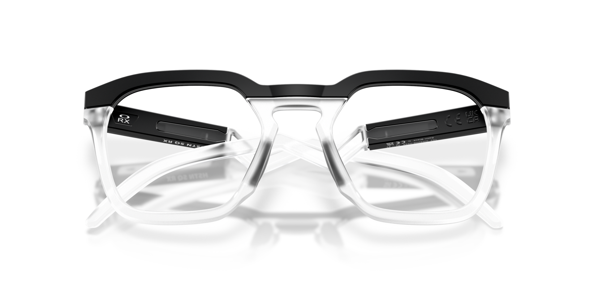 HSTN SQ Satin Black PlasticEyeglass Frames for Glasses Direct, Closed View