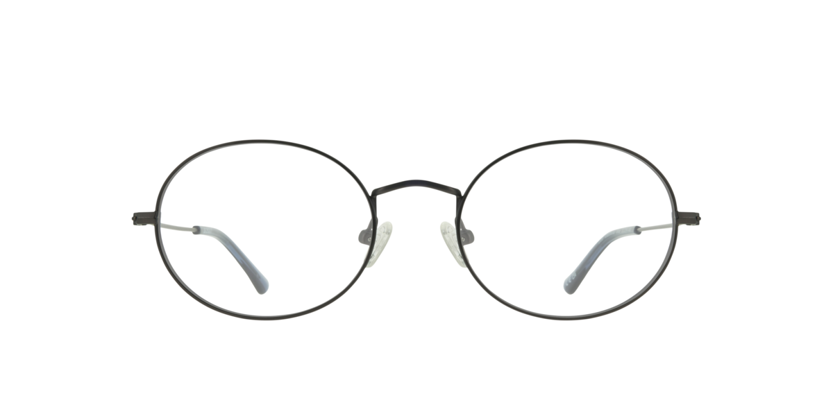 Gunmetal/Blue oval Metal eyeglasses Online - Full Rim - Lou