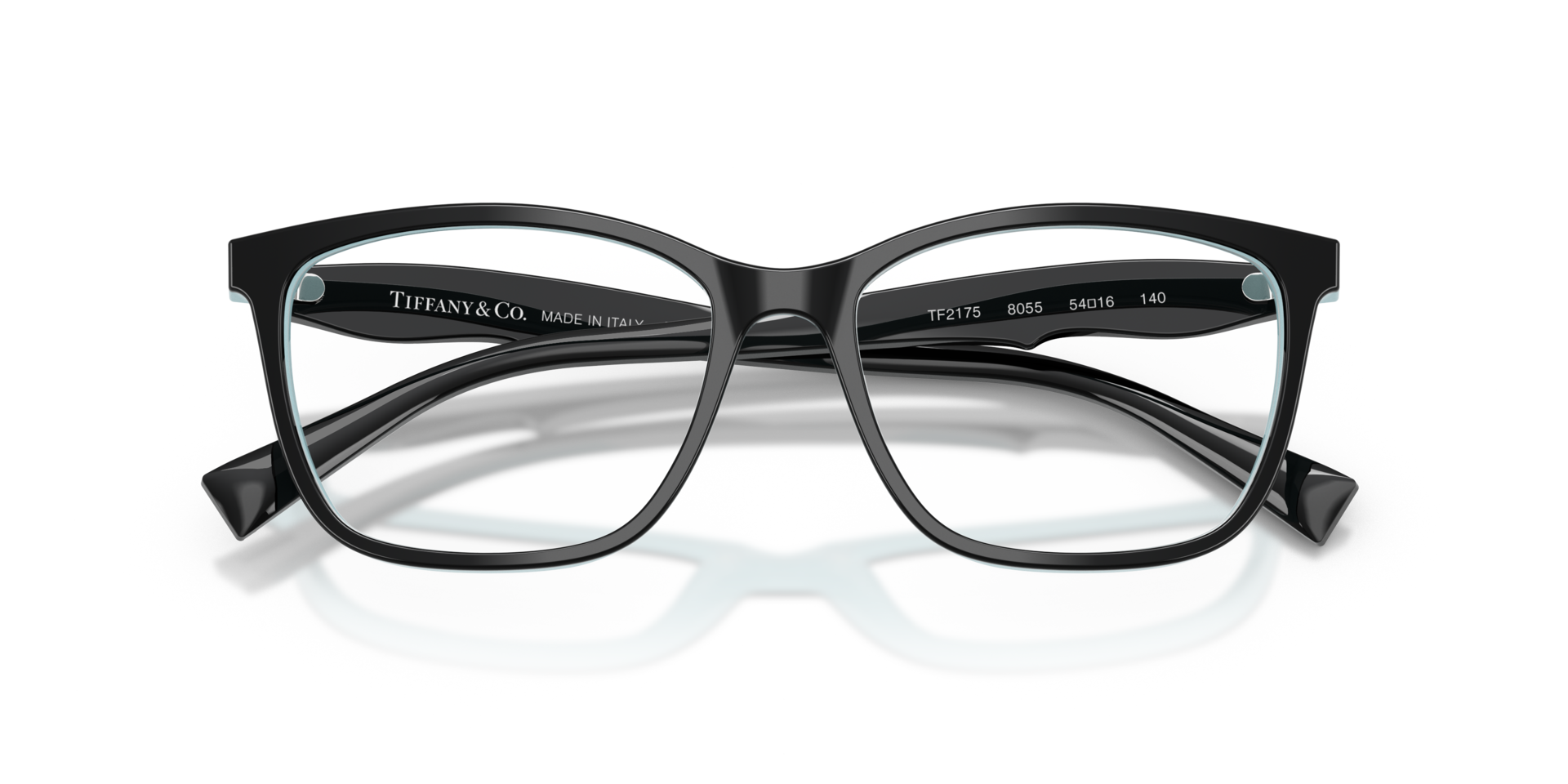 TF2175 Black On Tiffany Blue AcetateEyeglass Frames for Glasses Direct, Closed View