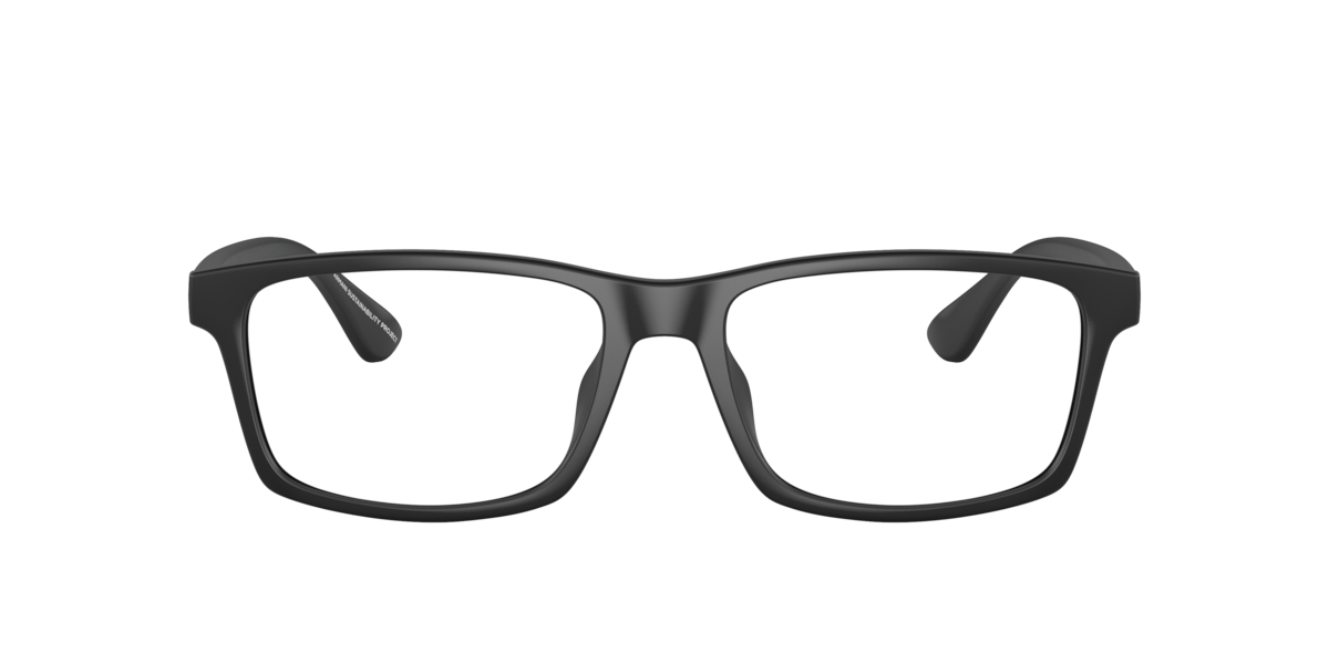 Armani Exchange Men's Matte Black Rectangle Plastic Eyeglasses Online - Full Rim - Ax3083u