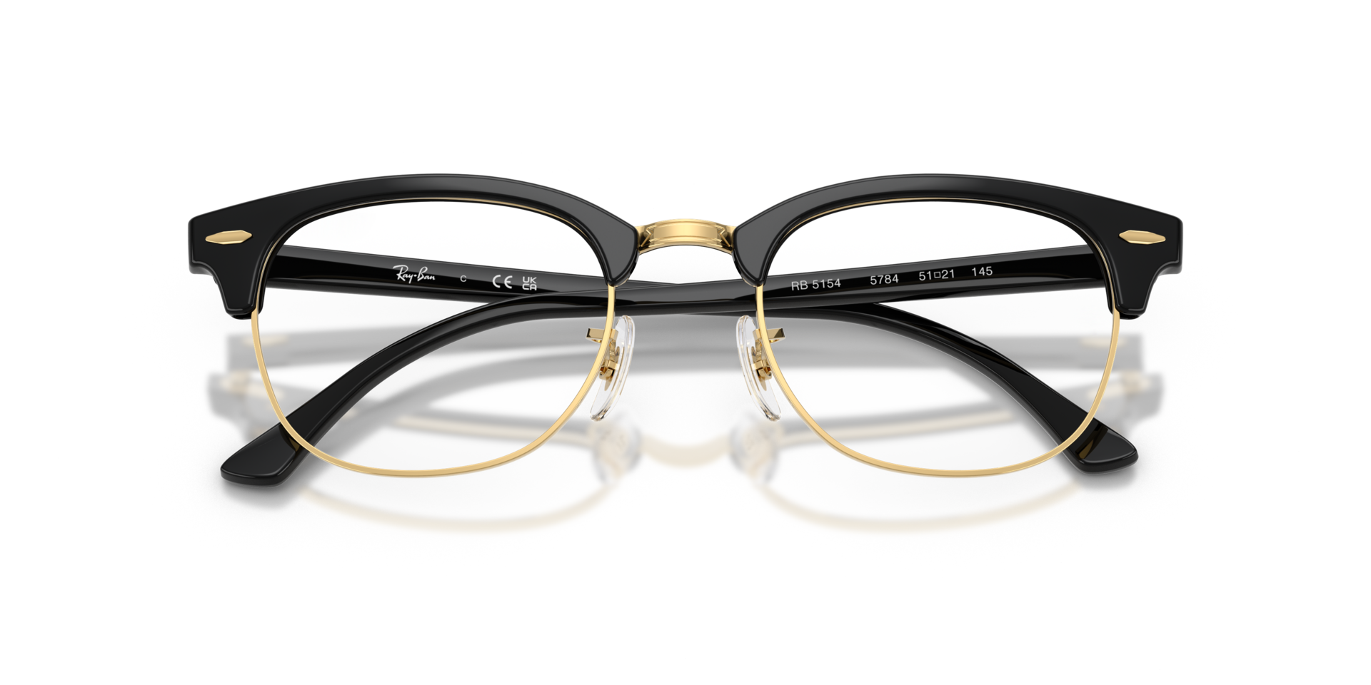 RB5154 Black & Gold AcetateEyeglass Frames for Glasses Direct, Closed View
