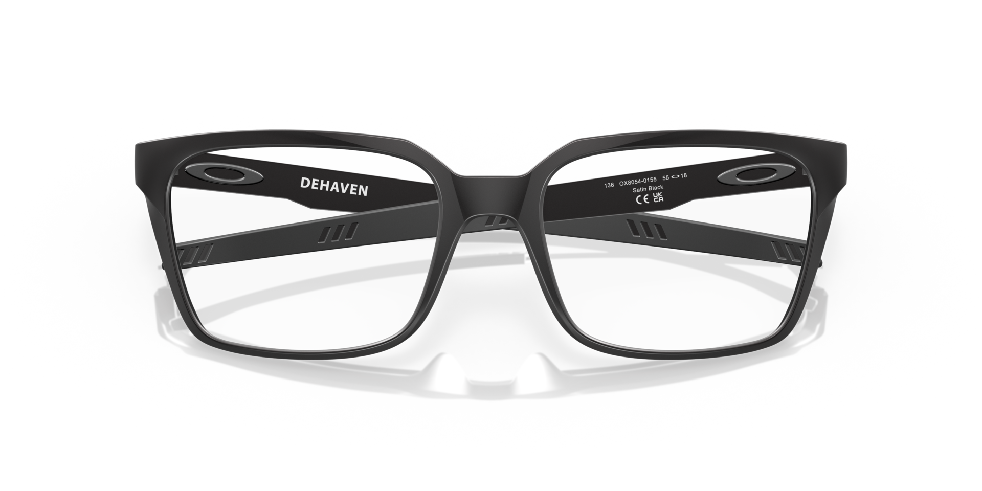 Dehaven Satin Black PlasticEyeglass Frames for Glasses Direct, Closed View