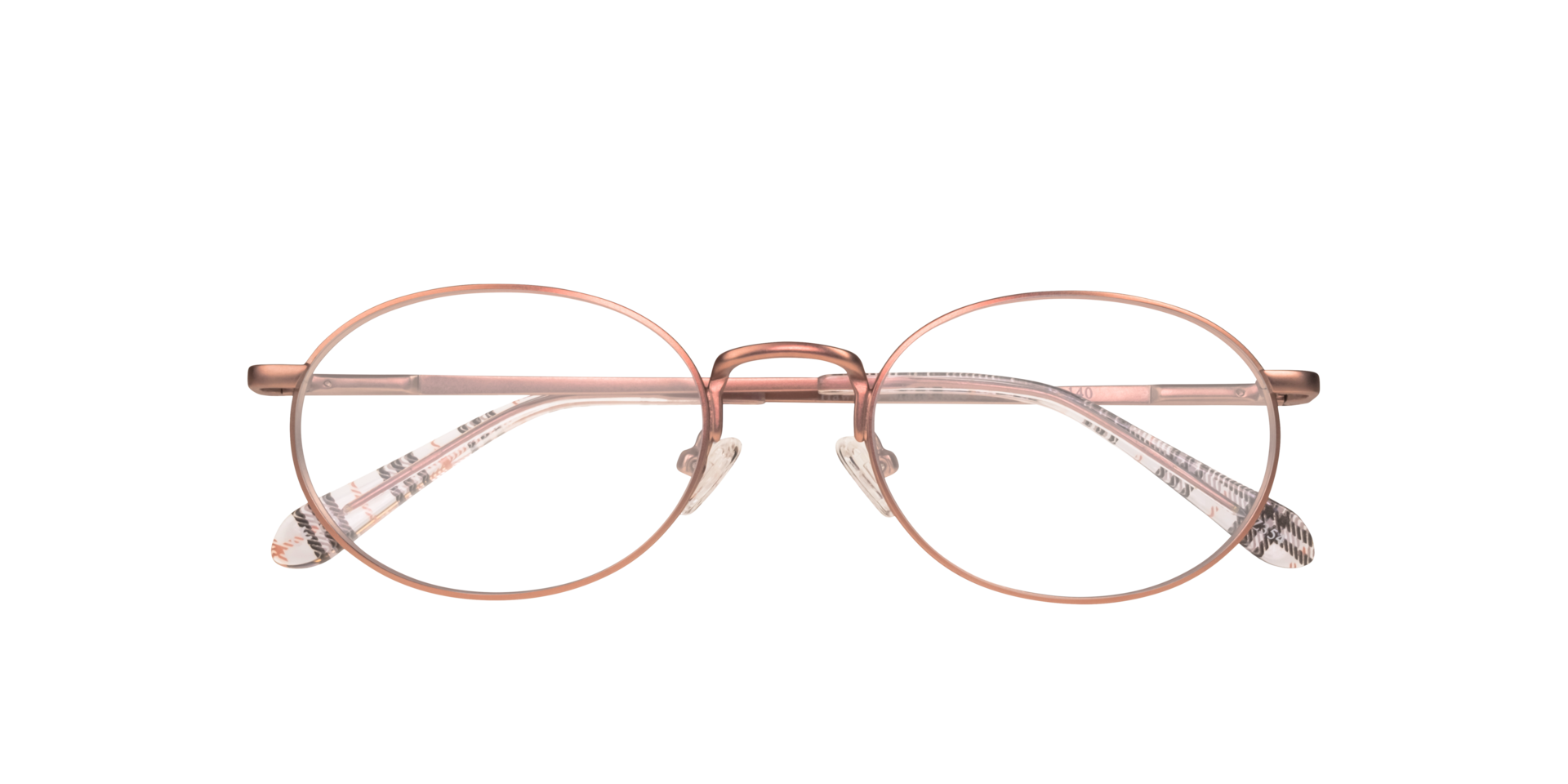 Hawkins Matte Rose Gold MetalEyeglass Frames for Glasses Direct, Closed View