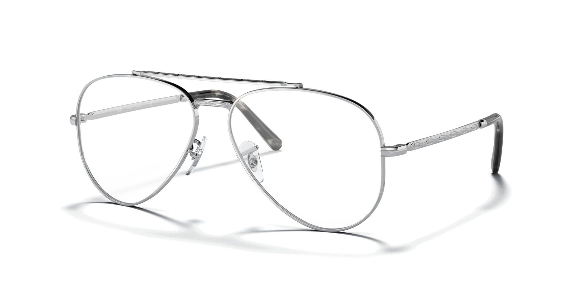 New Aviator Optics Silver MetalEyeglass Frames for Glasses Direct, Angle View