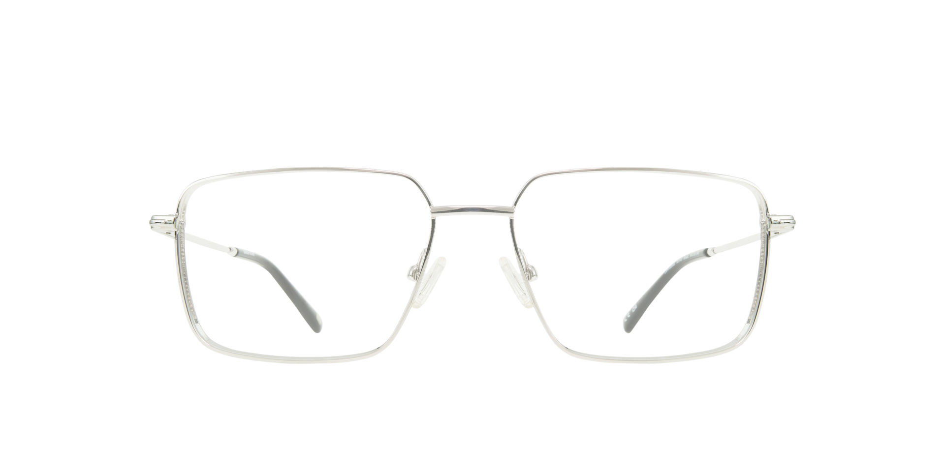Lewisham Silver & Black MetalEyeglass Frames for Glasses Direct, Front View