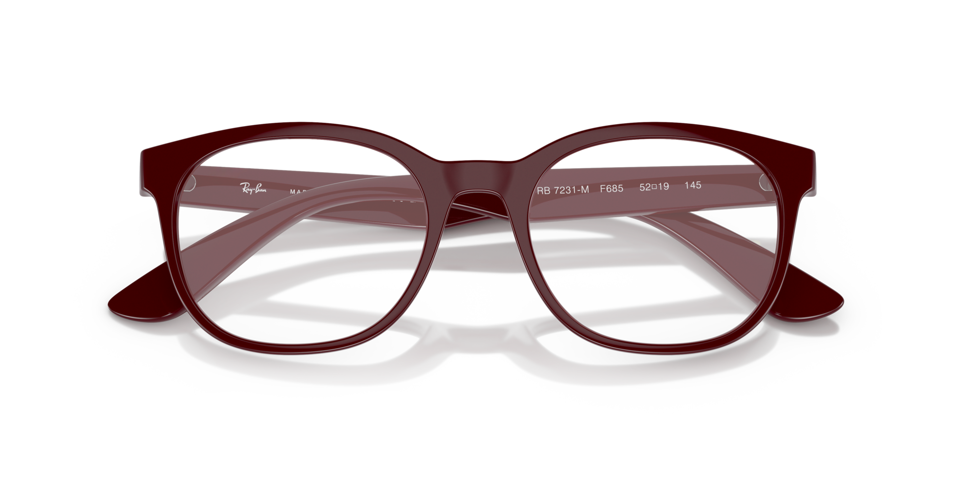 RB7231M Dark Red PlasticEyeglass Frames for Glasses Direct, Closed View