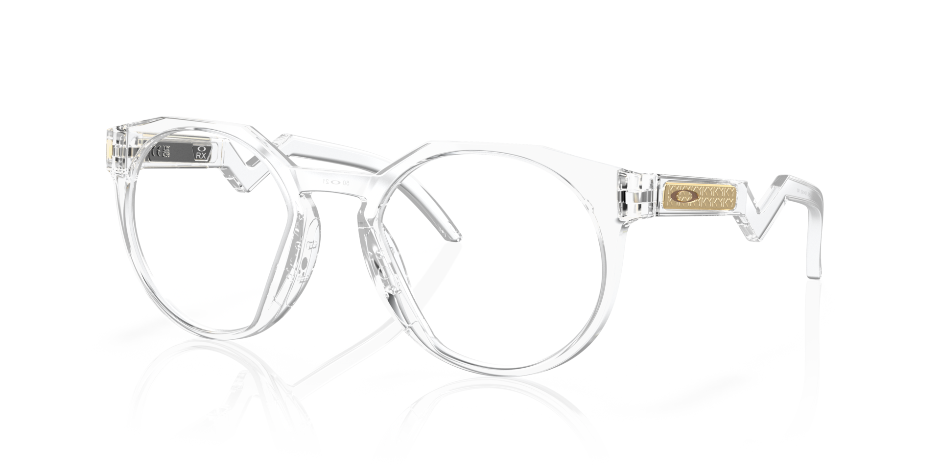 Kylian Mbappé Signature Series HSTN Polished Clear PlasticEyeglass Frames for Glasses Direct, Angle View