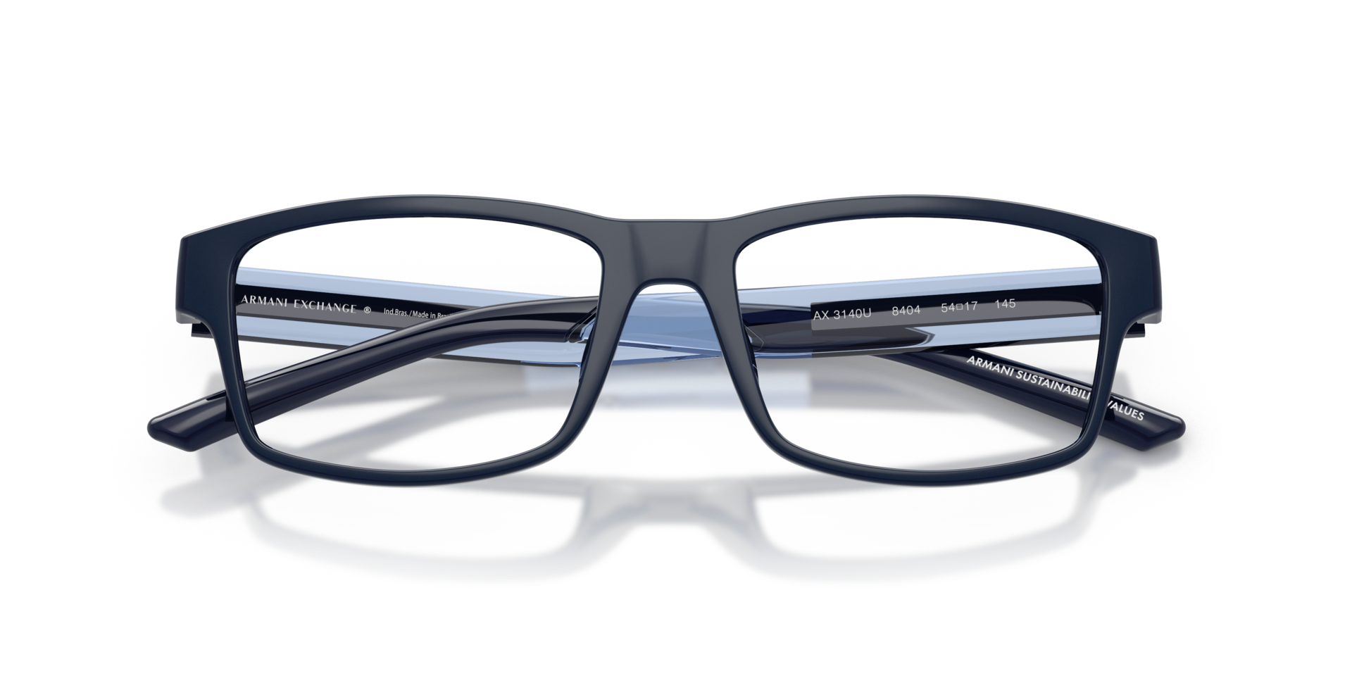 AX3140U Shiny Blue PlasticEyeglass Frames for Glasses Direct, Closed View