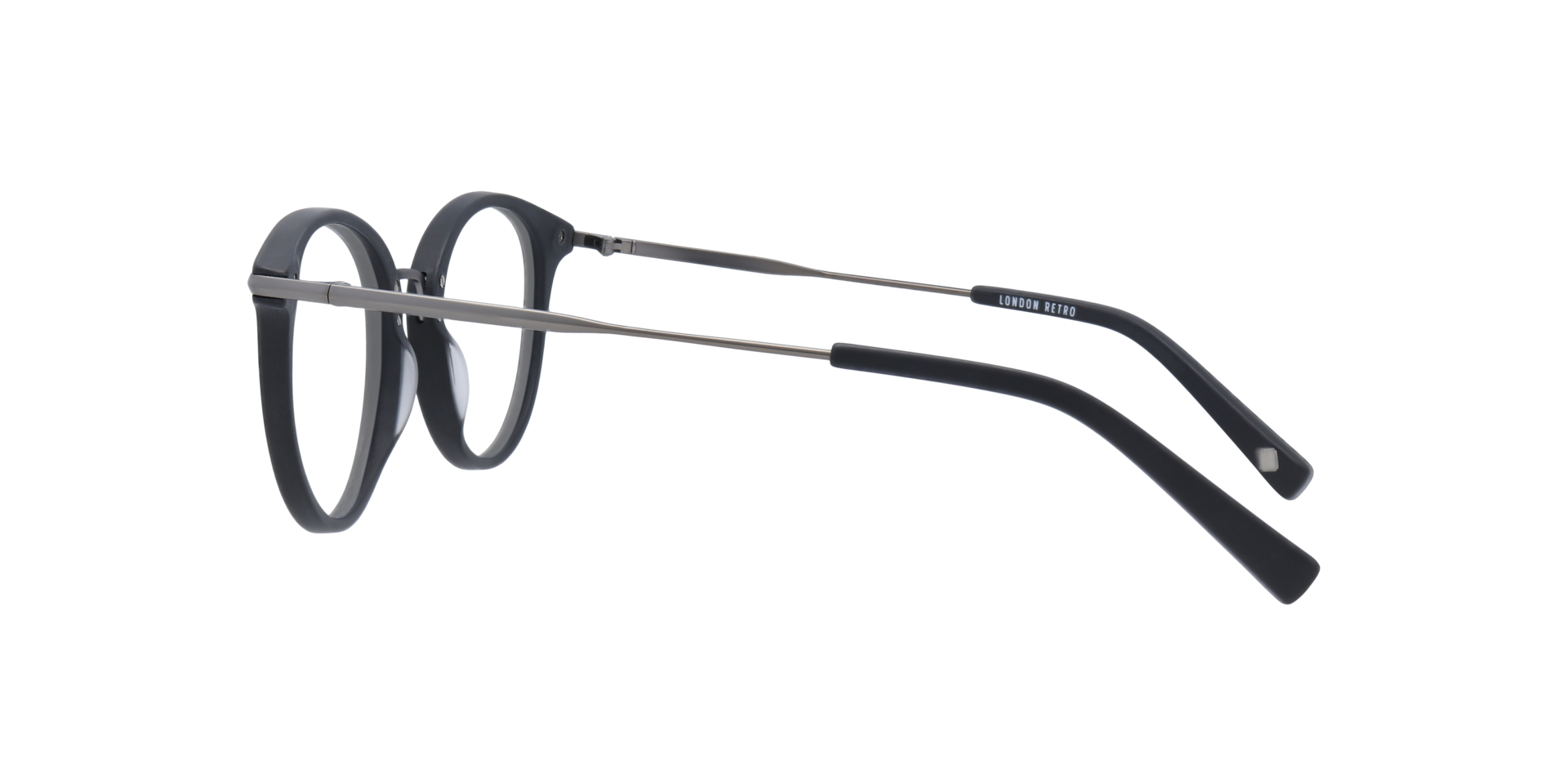 Bow Matte Black & Gunmetal AcetateEyeglass Frames for Glasses Direct, Side View