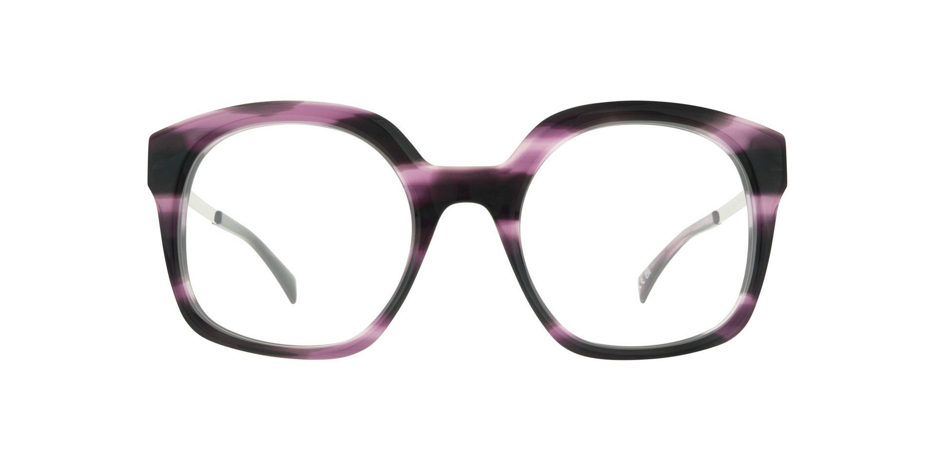 Keira Havana Purple & Silver AcetateEyeglass Frames for Glasses Direct, Front View