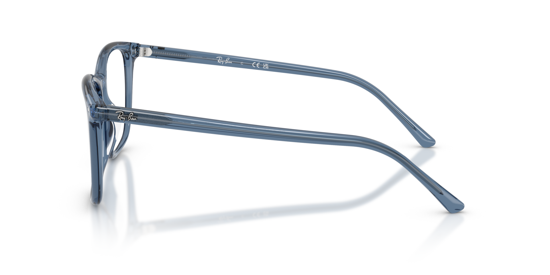 RB5455 Transparent Blue AcetateEyeglass Frames for Glasses Direct, Side View