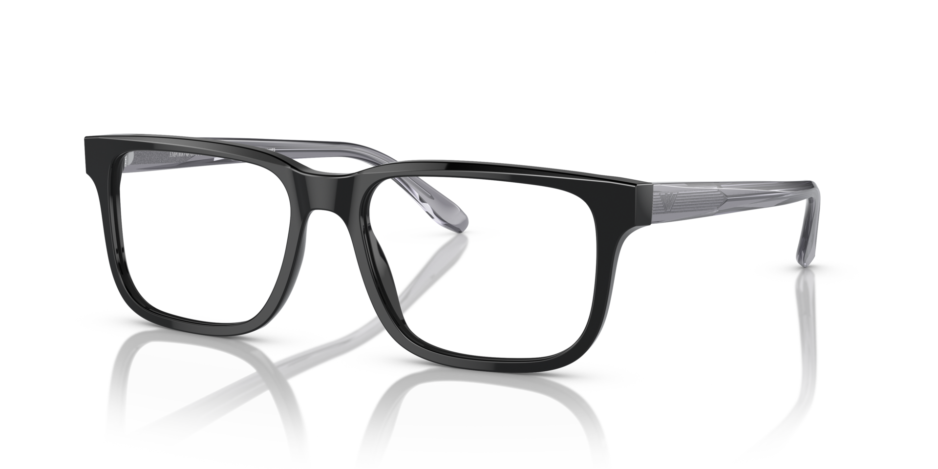 EA3218 Black AcetateEyeglass Frames for Glasses Direct, Angle View