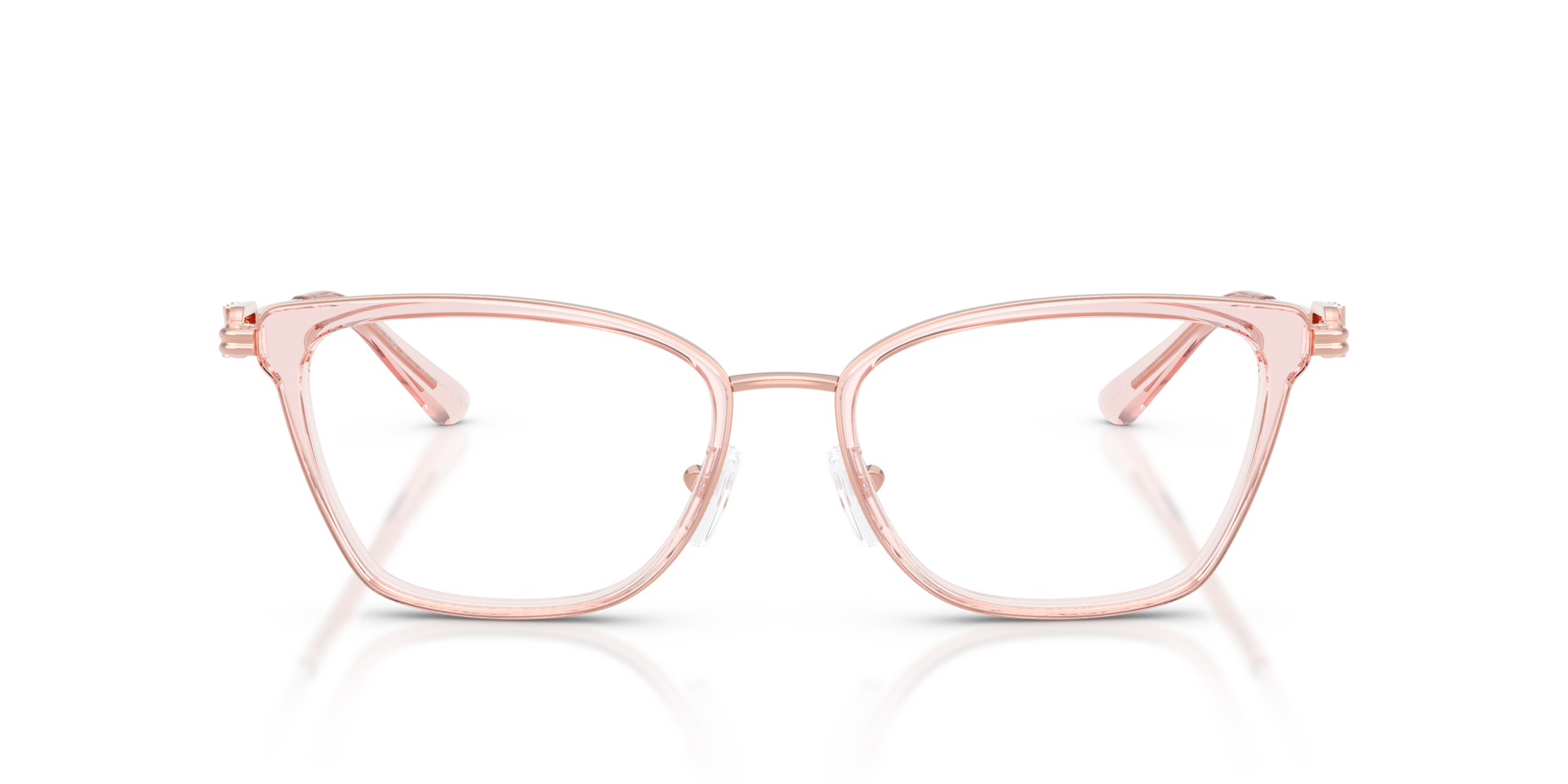 MK3102 Pink Transparent MetalEyeglass Frames for Glasses Direct, Front View