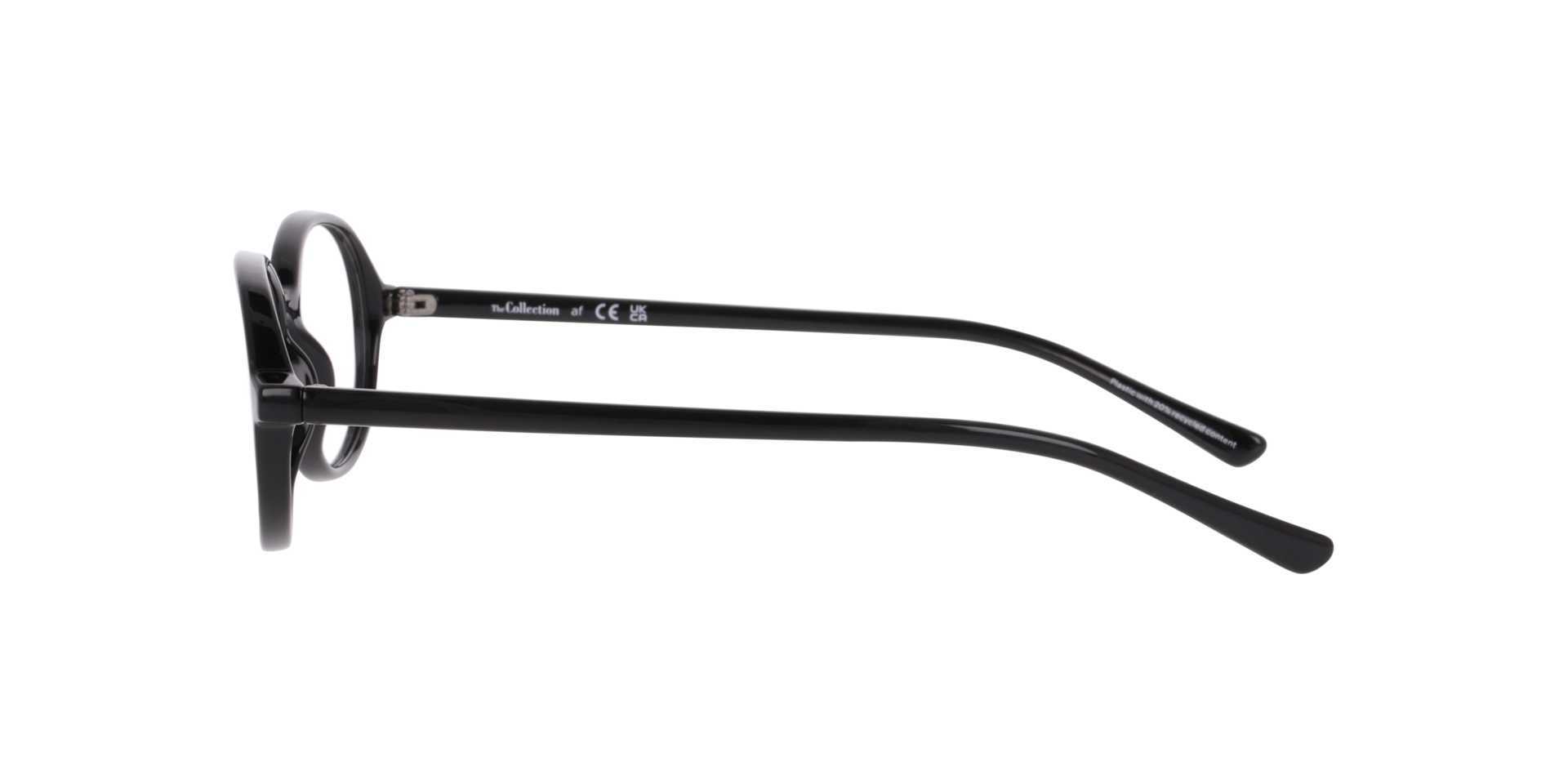 Nancy Black PlasticEyeglass Frames for Glasses Direct, Side View