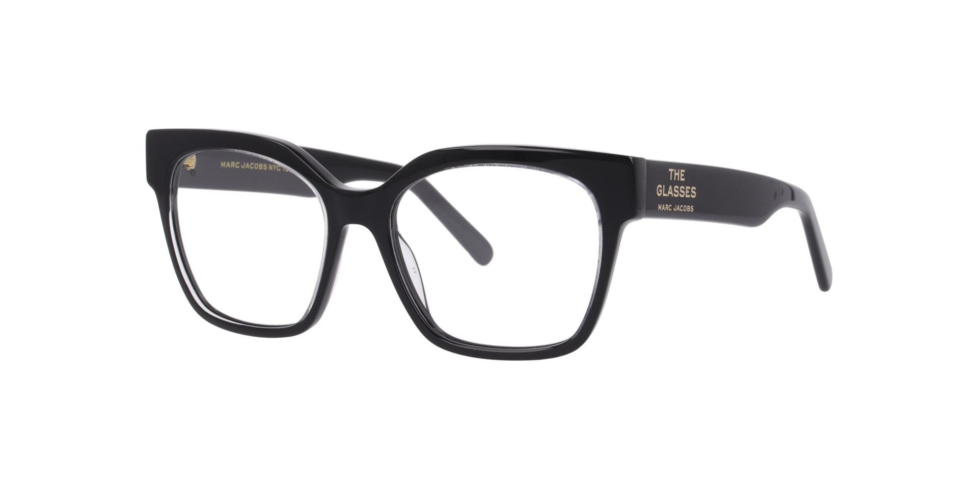 Marc 801 Clear Black AcetateEyeglass Frames for Glasses Direct, Angle View