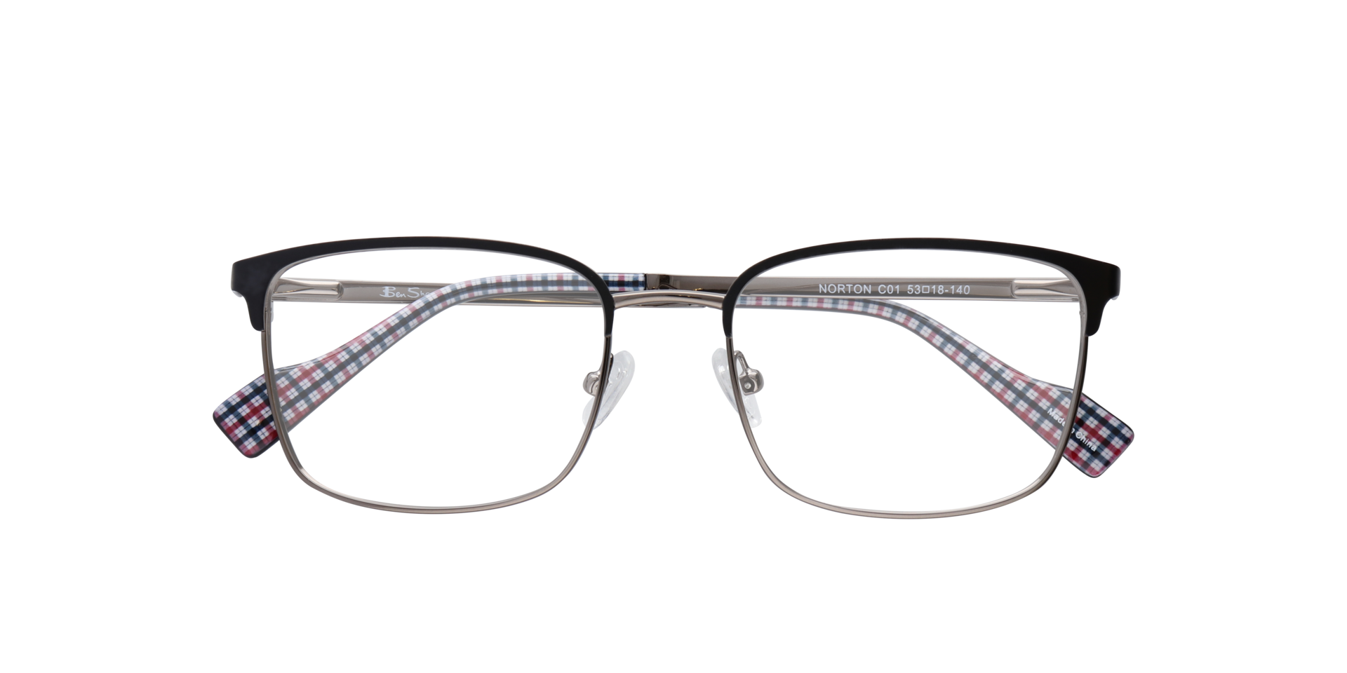 Norton BN Black MetalEyeglass Frames for Glasses Direct, Closed View