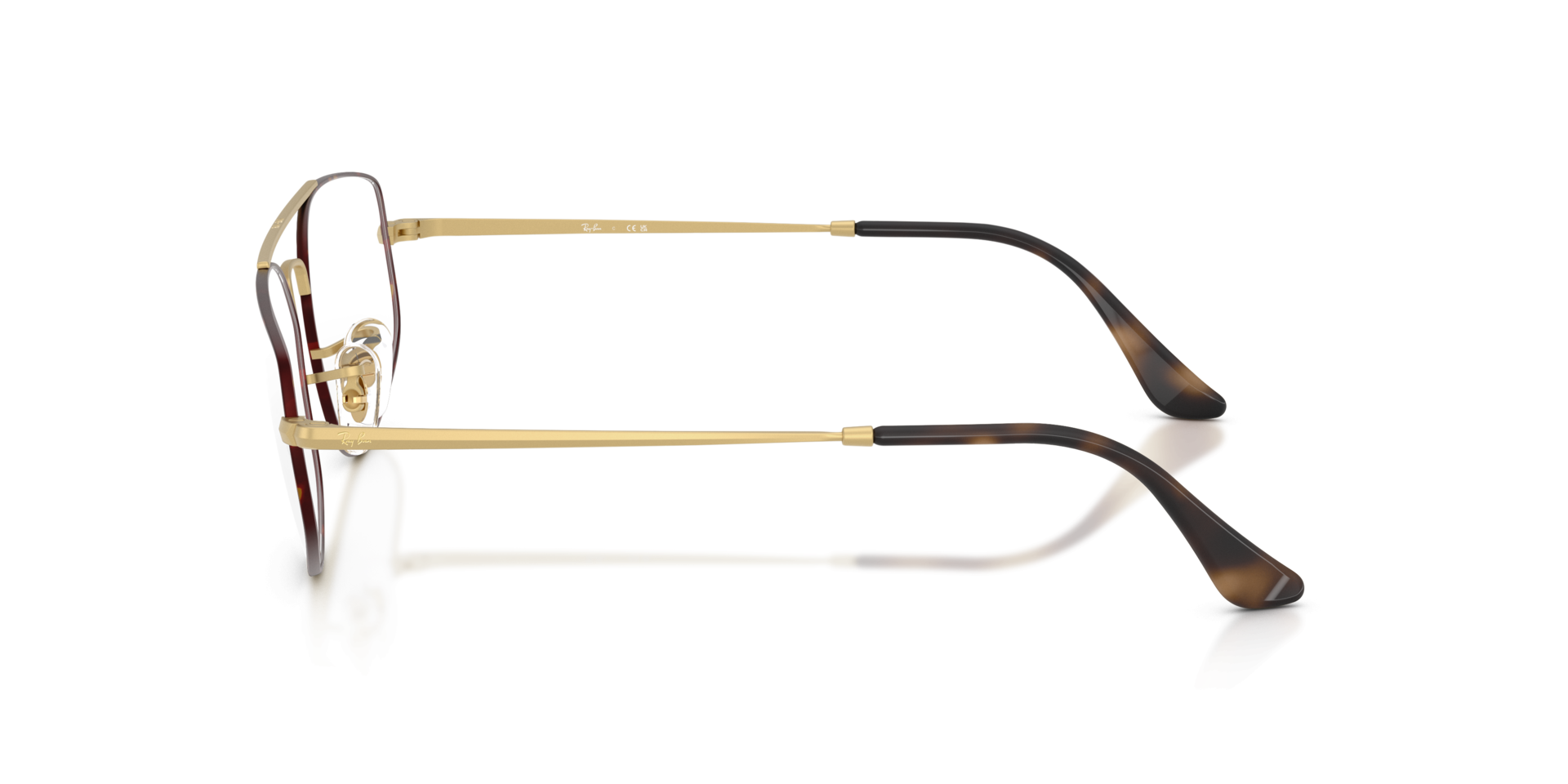 RB6545 Matte Havana On Matte Arista Gold MetalEyeglass Frames for Glasses Direct, Side View