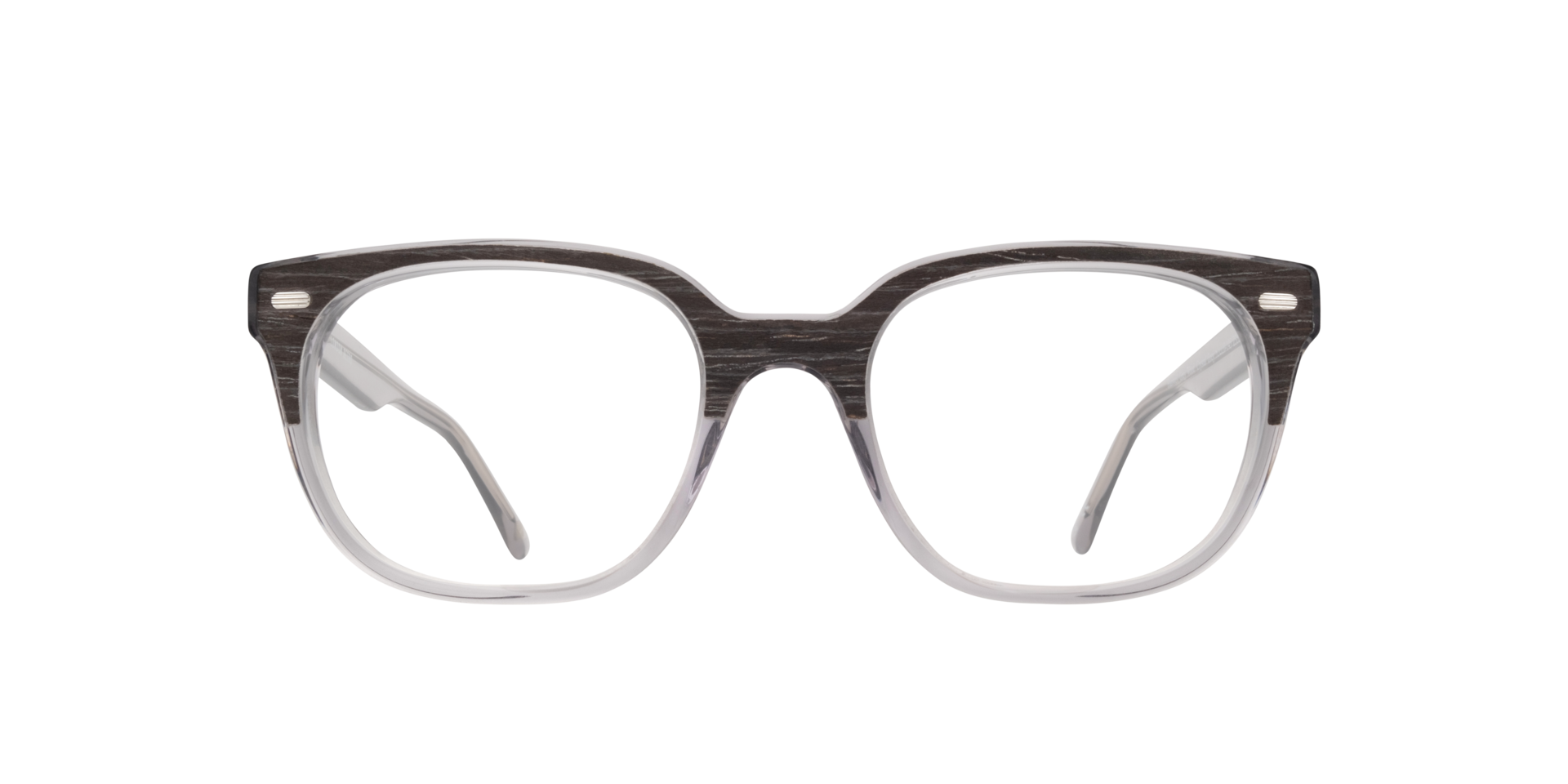 Hanwell Grey Wood & Crystal Grey AcetateEyeglass Frames for Glasses Direct, Front View