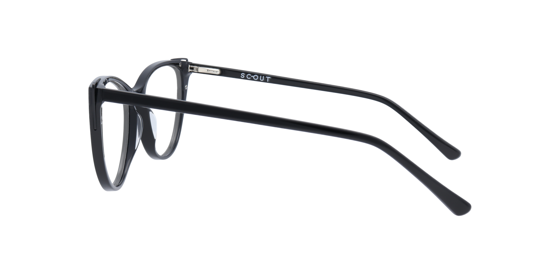 Arabella Shiny Black  &  Matte Black AcetateEyeglass Frames for Glasses Direct, Side View