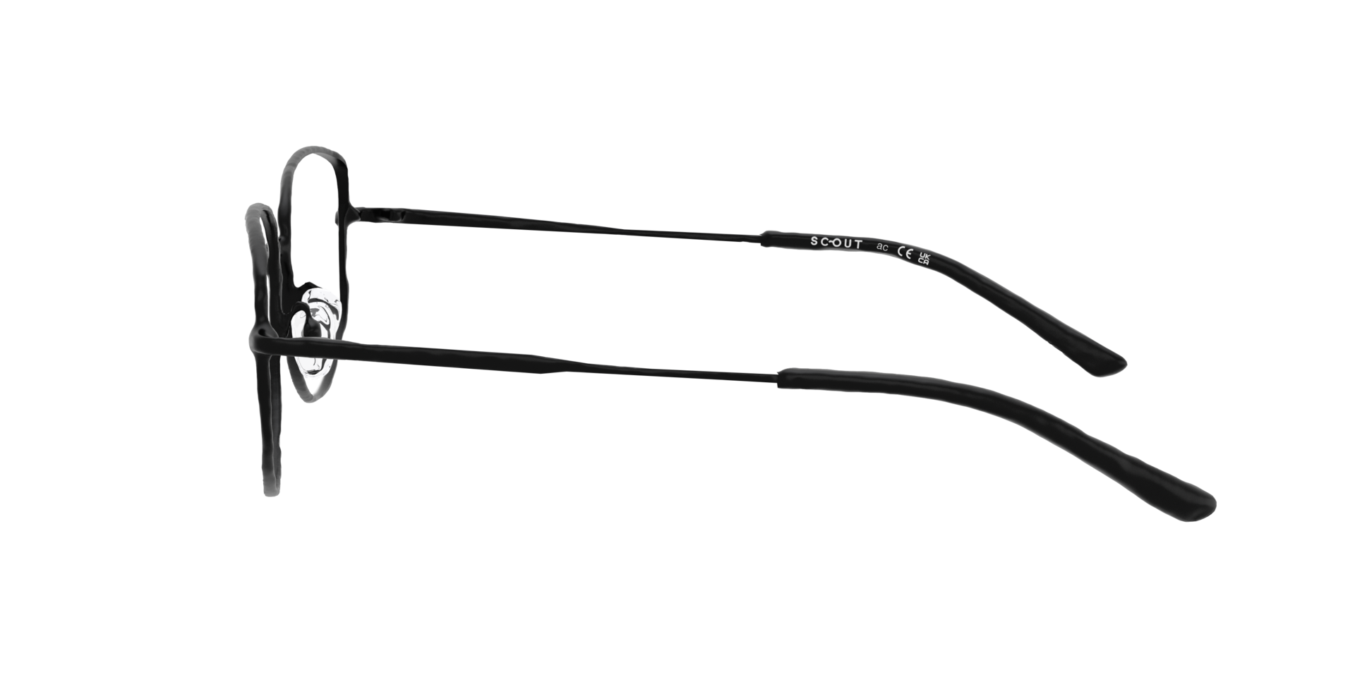 Monk Matt Black MetalEyeglass Frames for Glasses Direct, Side View