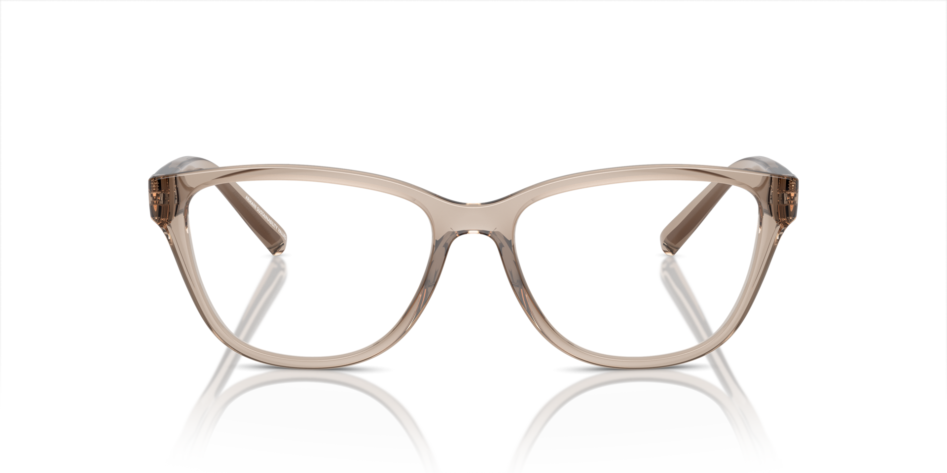 AX3111U Shiny Transparent Brown PlasticEyeglass Frames for Glasses Direct, Front View