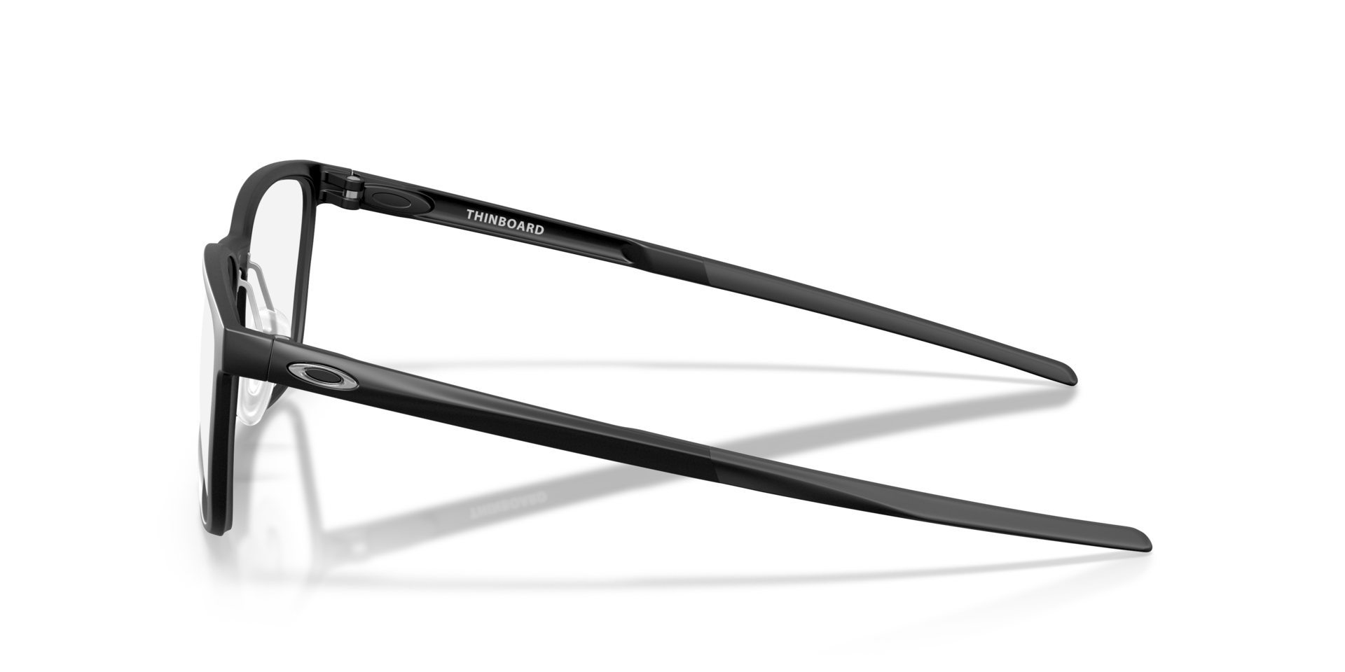 Thinboard Satin Black PlasticEyeglass Frames for Glasses Direct, Side View