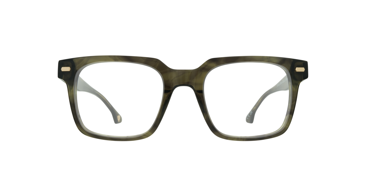Horn Khaki Green square Acetate eyeglasses Online - Full Rim - Kavon