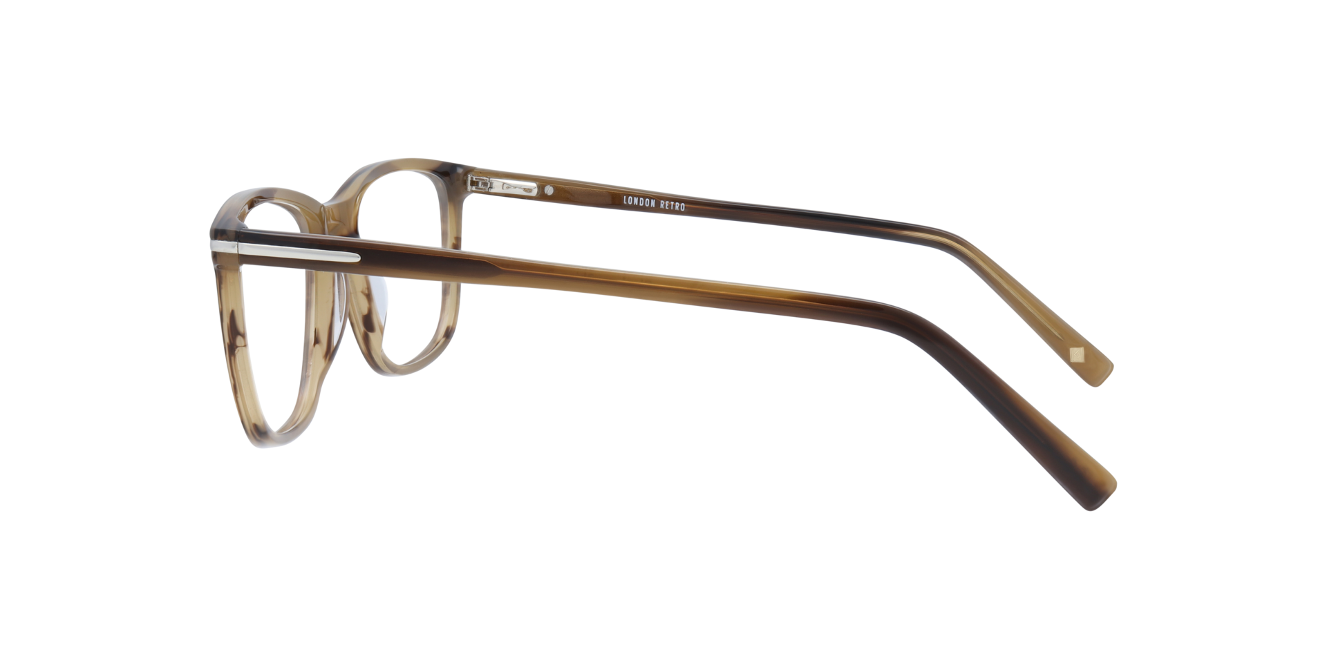 Clapham Shiny Brown Horn AcetateEyeglass Frames for Glasses Direct, Side View