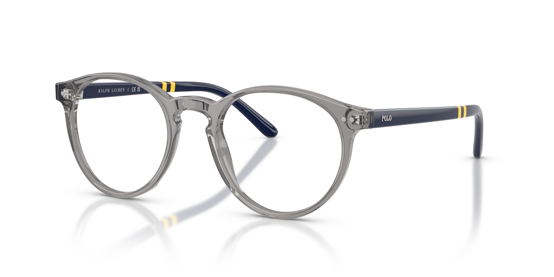 PH2297 Shiny Transparent Grey AcetateEyeglass Frames for Glasses Direct, Angle View