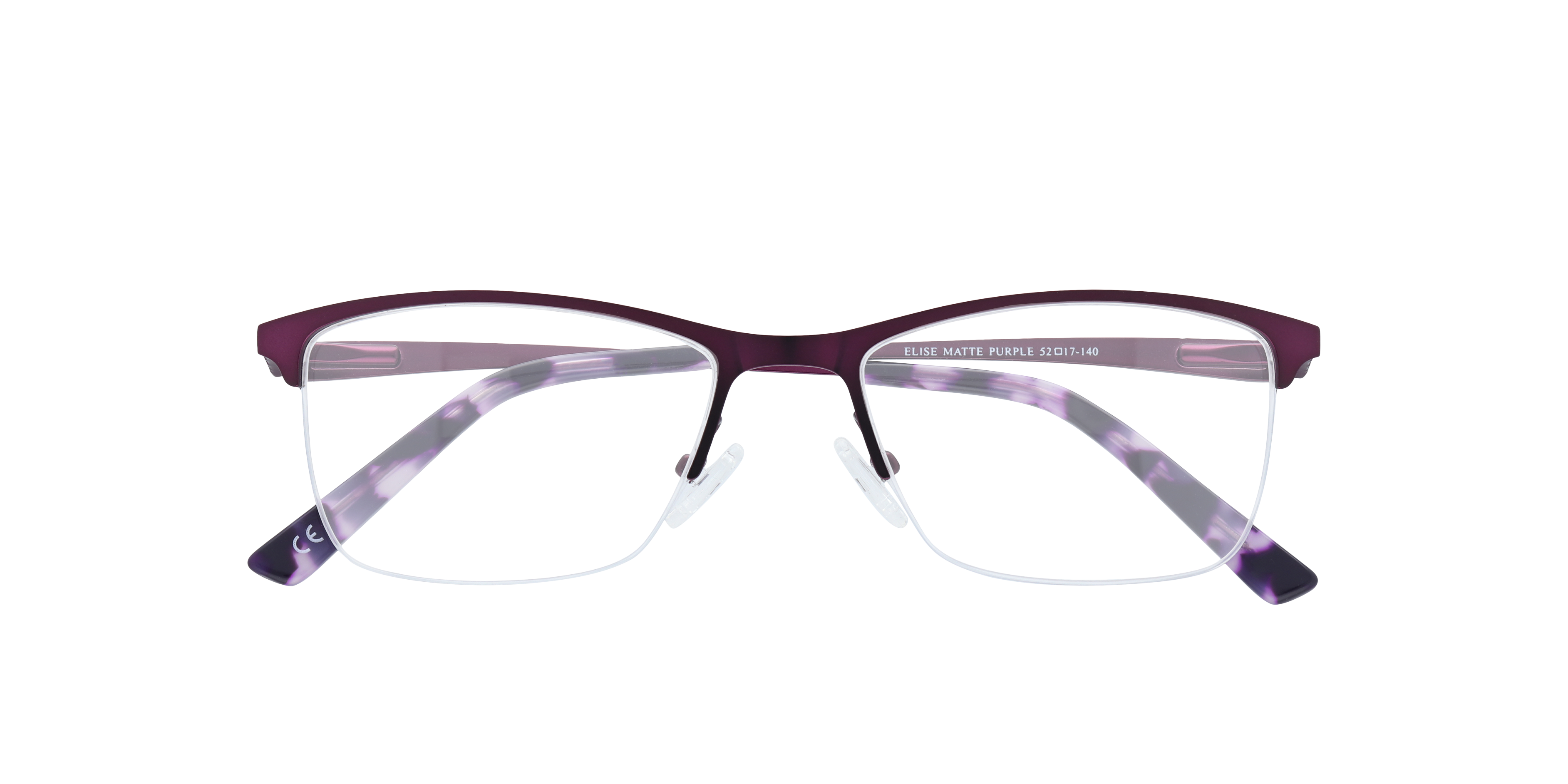 Elise Matte Purple MetalEyeglass Frames for Glasses Direct, Closed View