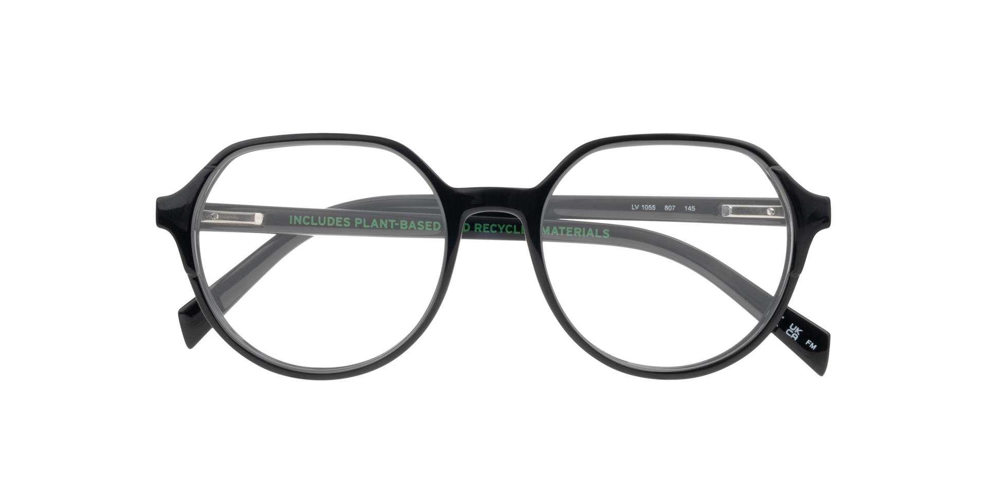 LV 1055 Black PlasticEyeglass Frames for Glasses Direct, Closed View