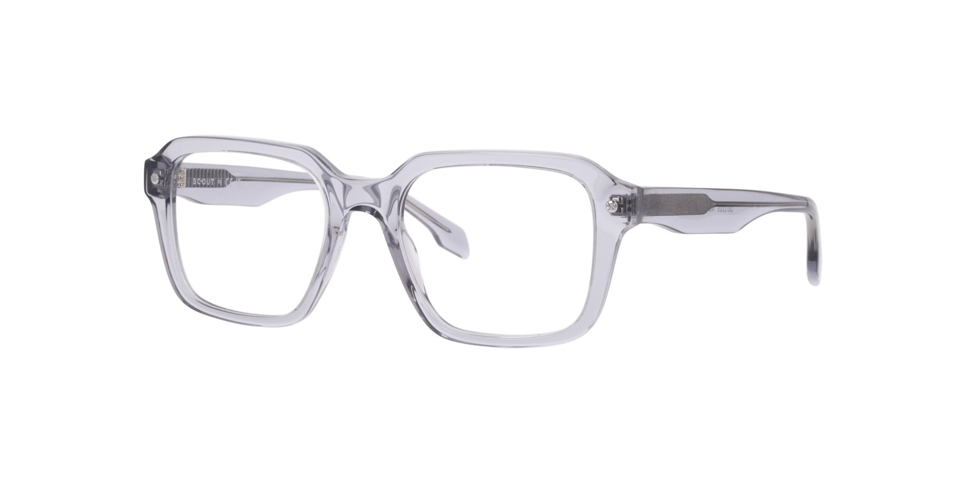 Neo Crystal Grey AcetateEyeglass Frames for Glasses Direct, Angle View