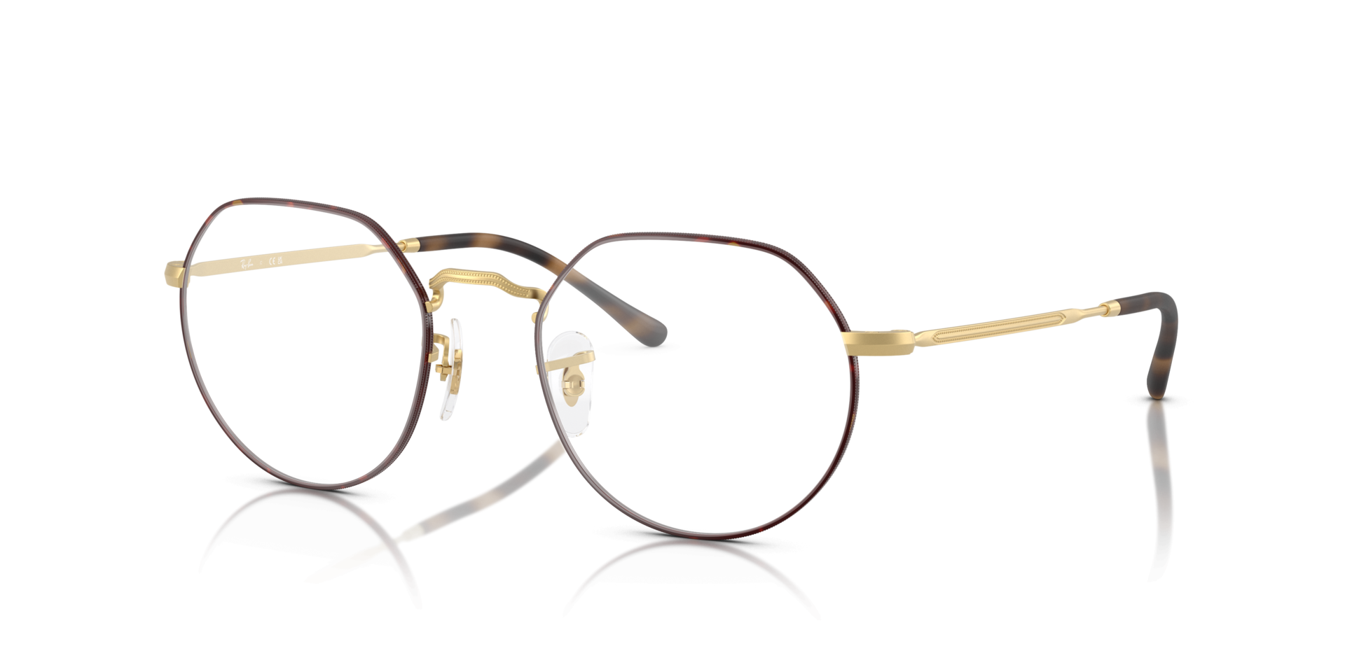 RB6465 Matte Havana On Matte Arista Gold MetalEyeglass Frames for Glasses Direct, Angle View