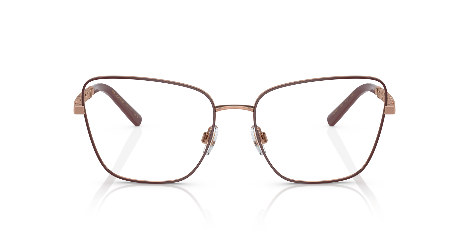DG1346 Pink Gold & Matte Bordeaux MetalSunglass Frames for Glasses Direct, Front View