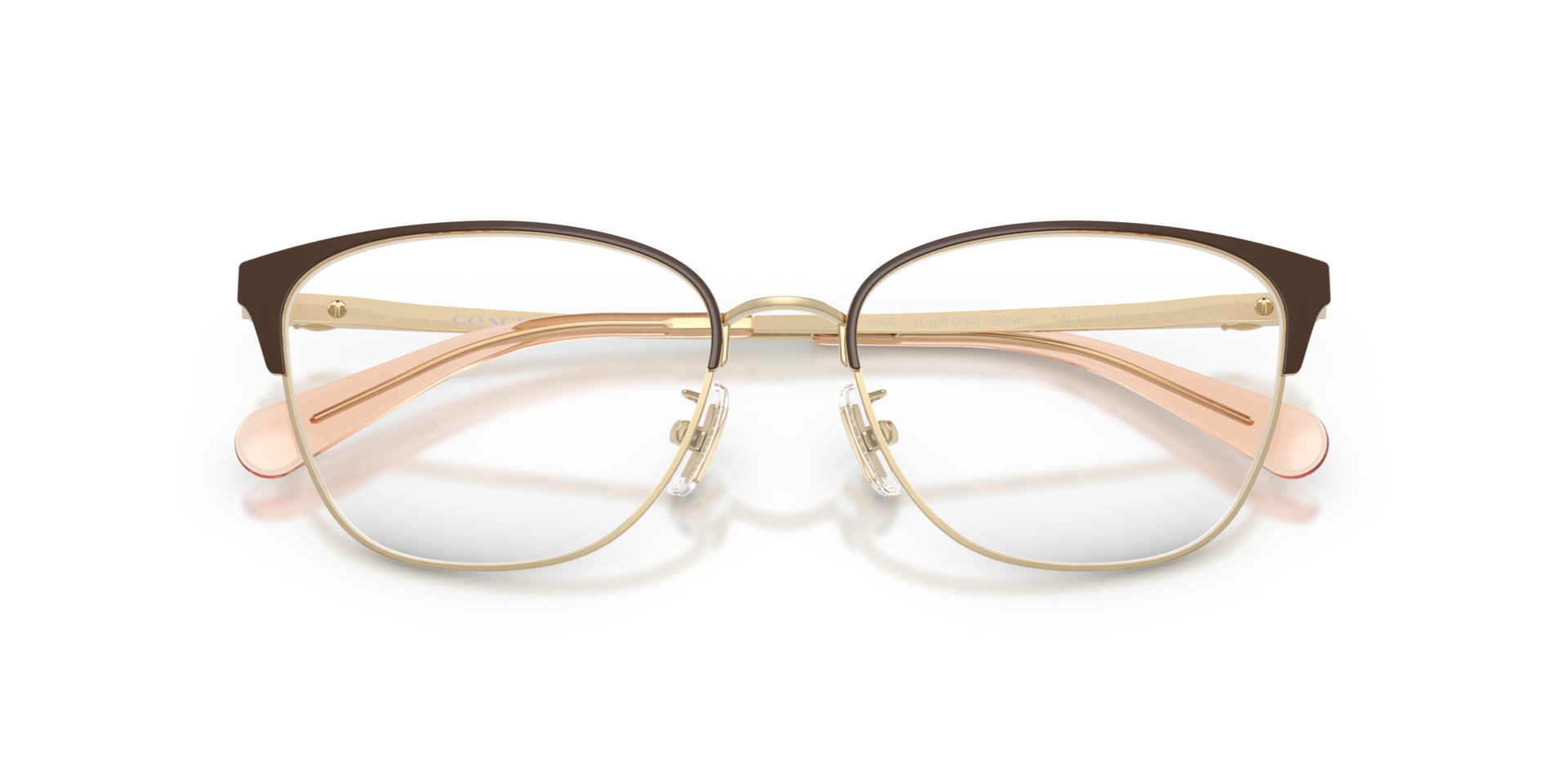 HC5202 Light Gold & Brown MetalEyeglass Frames for Glasses Direct, Closed View