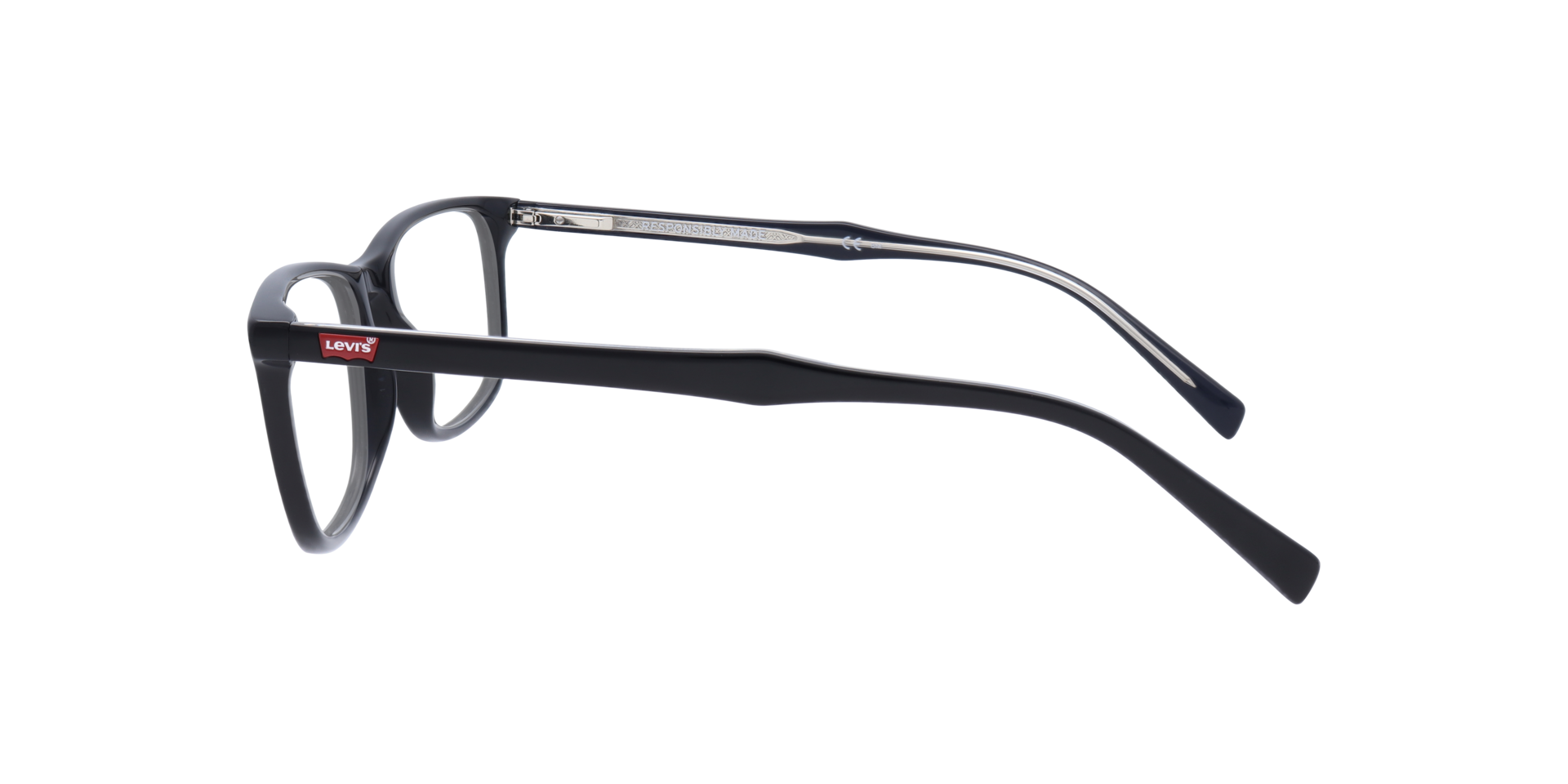 LV 5027 Black AcetateEyeglass Frames for Glasses Direct, Side View
