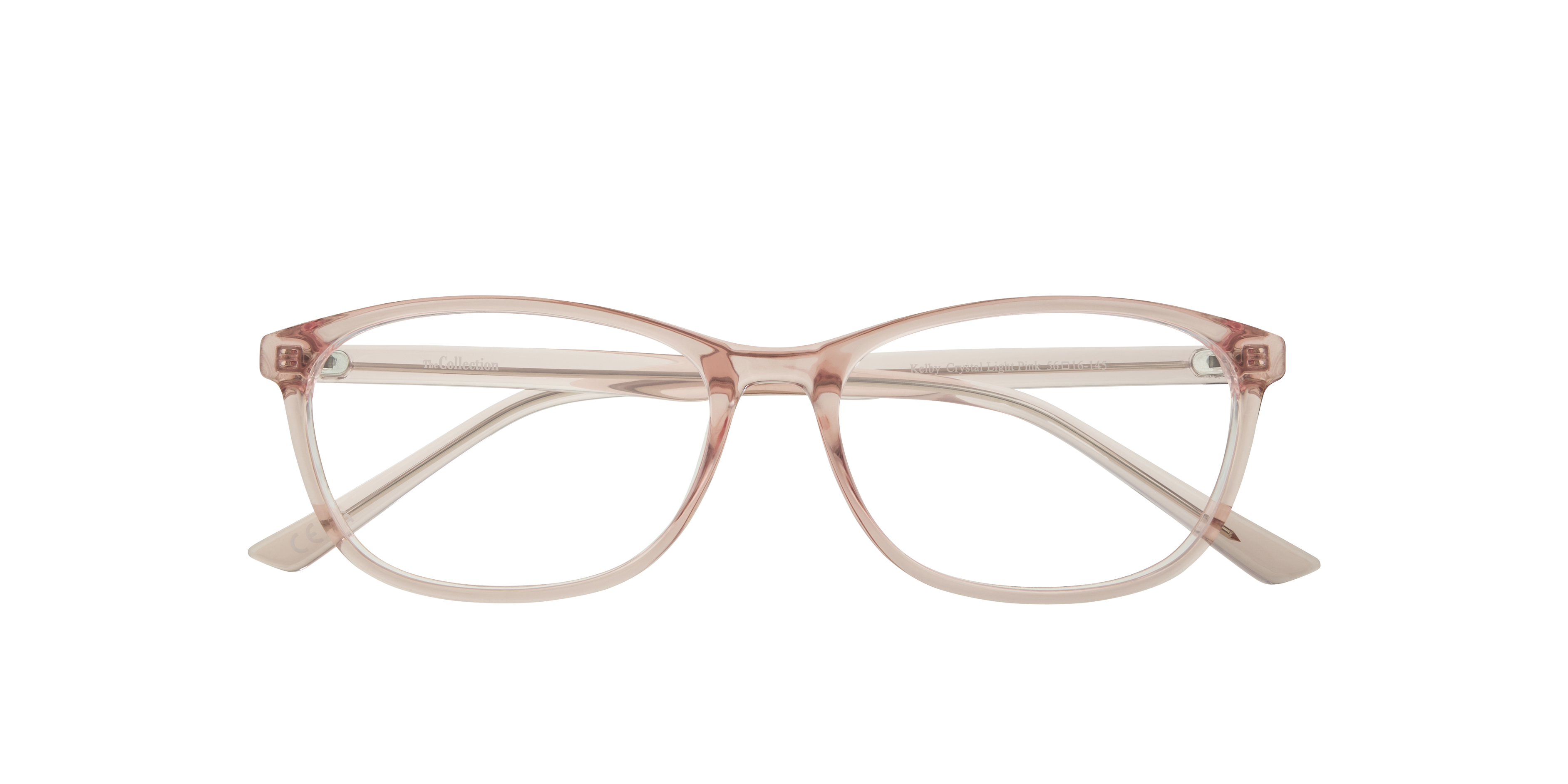 Kelby Crystal Light Pink PlasticEyeglass Frames for Glasses Direct, Closed View