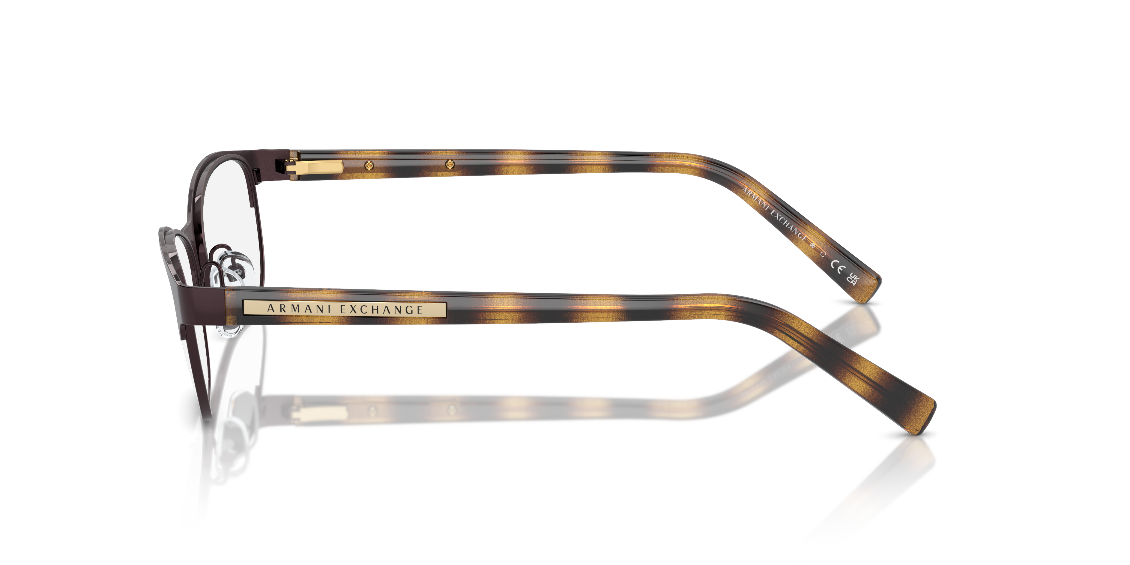 AX1010 Matte Brown MetalEyeglass Frames for Glasses Direct, Side View