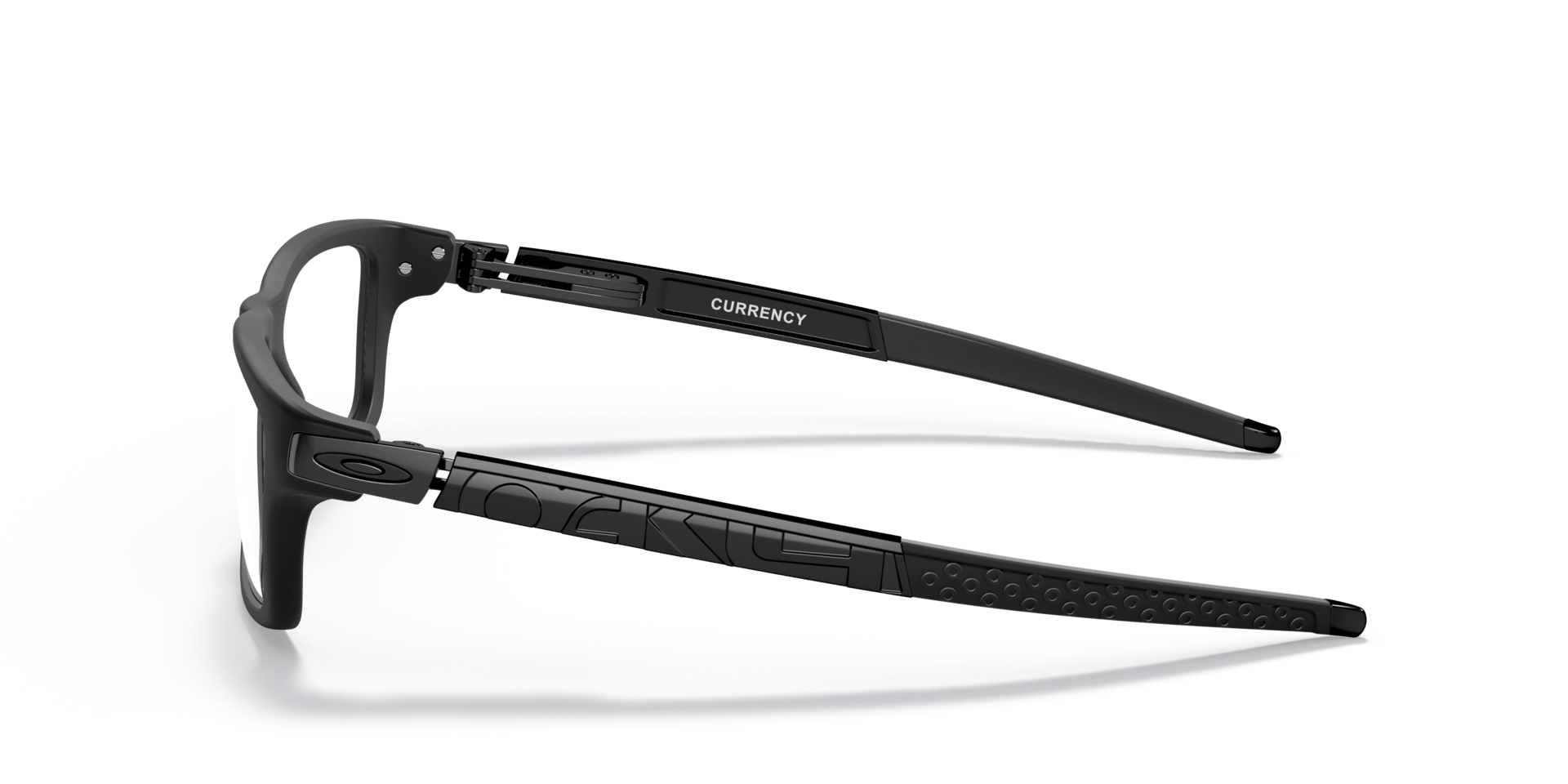 Currency™ Satin Black PlasticEyeglass Frames for Glasses Direct, Side View