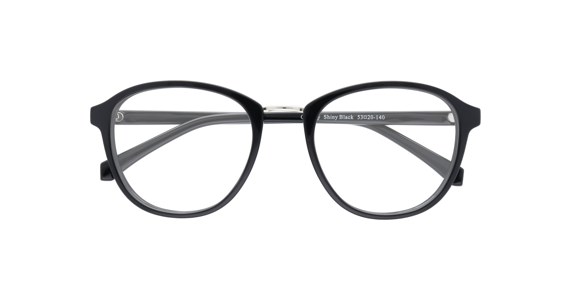 Cassidy Shiny Black PlasticEyeglass Frames for Glasses Direct, Closed View