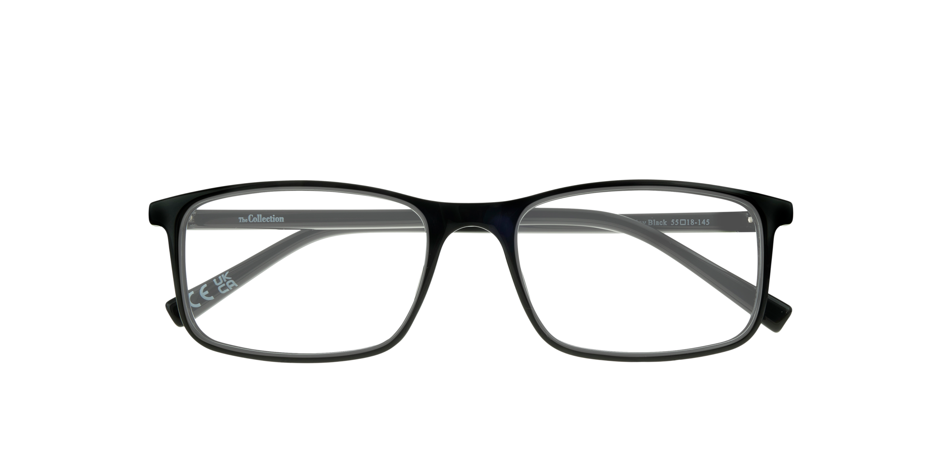 Leslie Shiny Black PlasticEyeglass Frames for Glasses Direct, Closed View